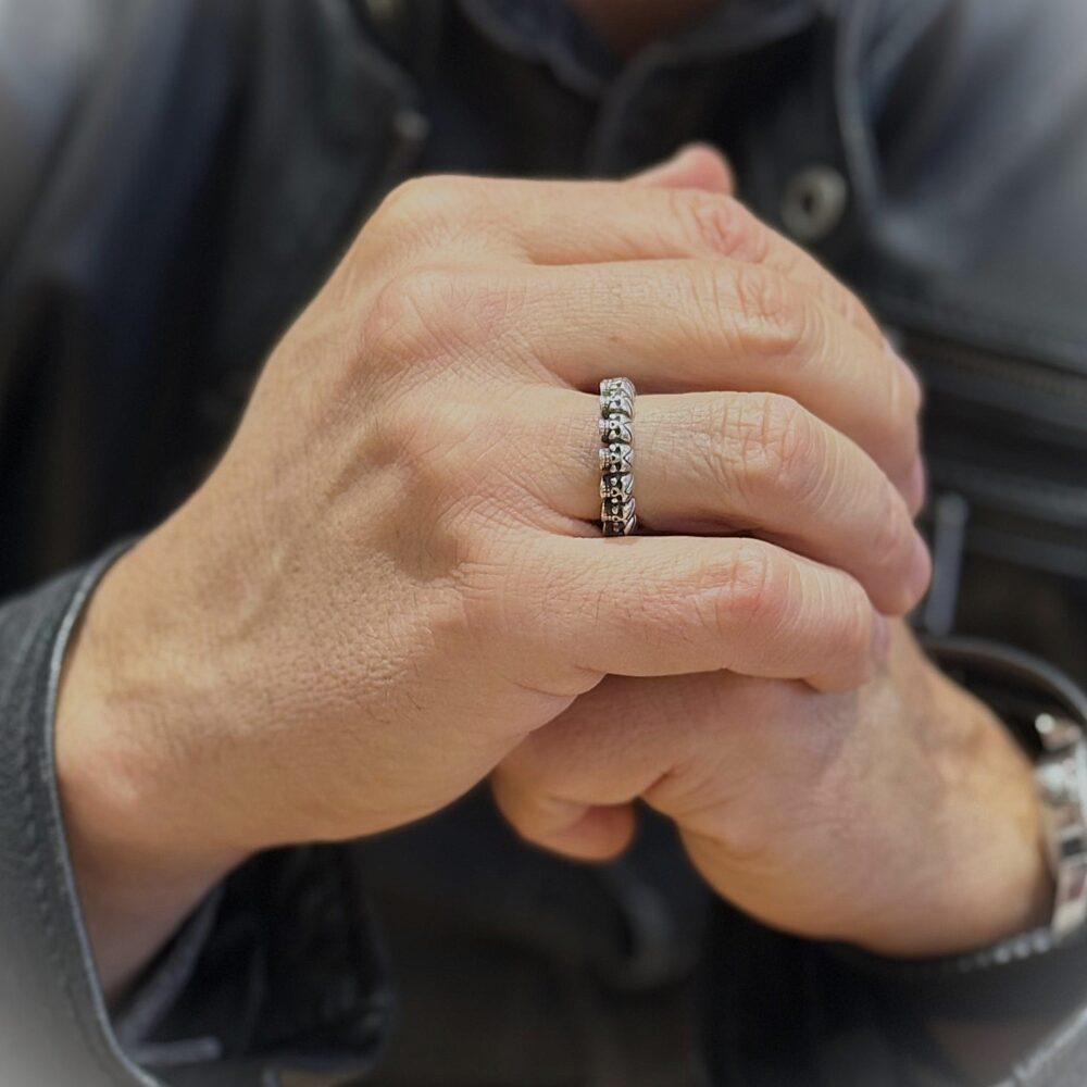 Alternative view of Alliance argent tête de mort skull