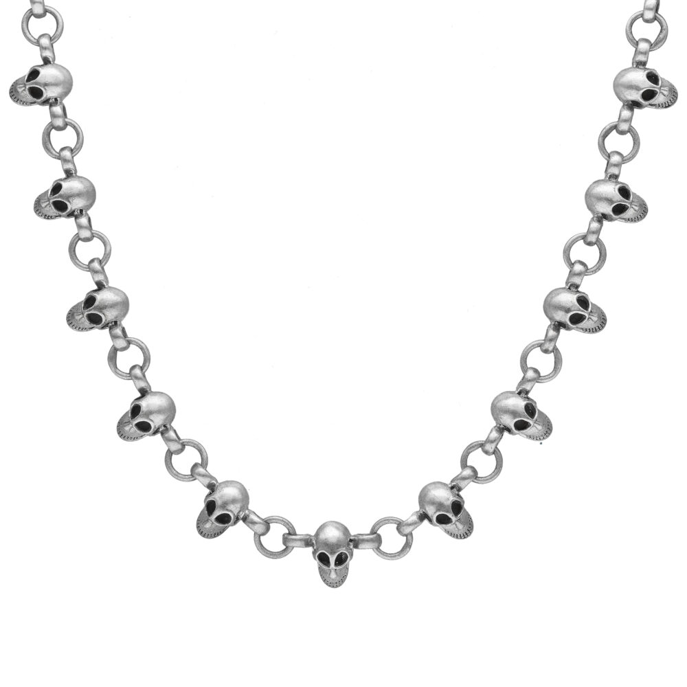 Collier chaîne en Têtes de Morts