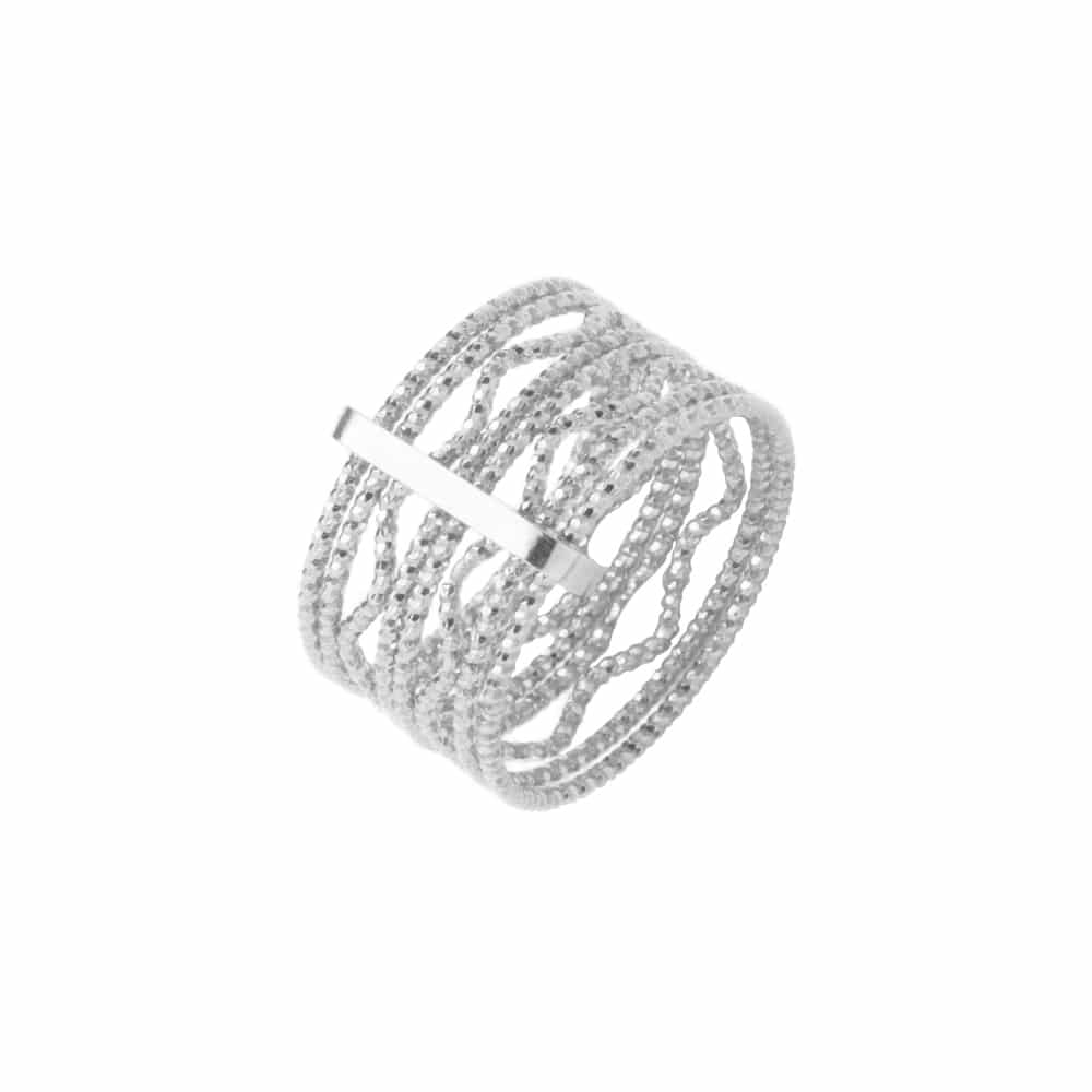 Bague argent anneaux ondulés