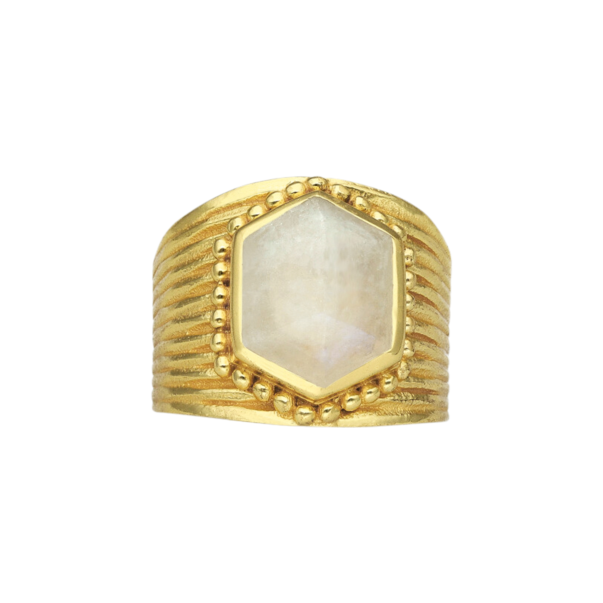 Bague argent doré antique pierre naturelle pierre de lune