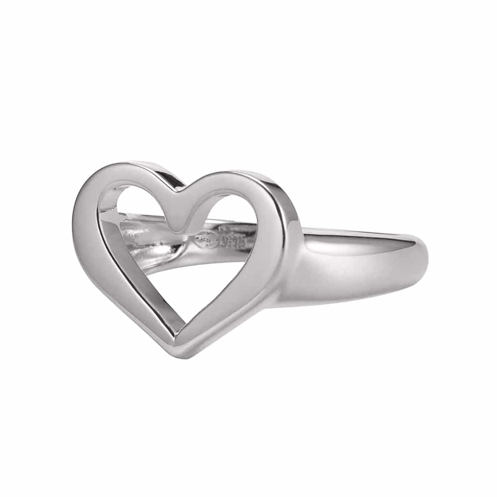 Bague argent rhodié cœur valentine – Image 3