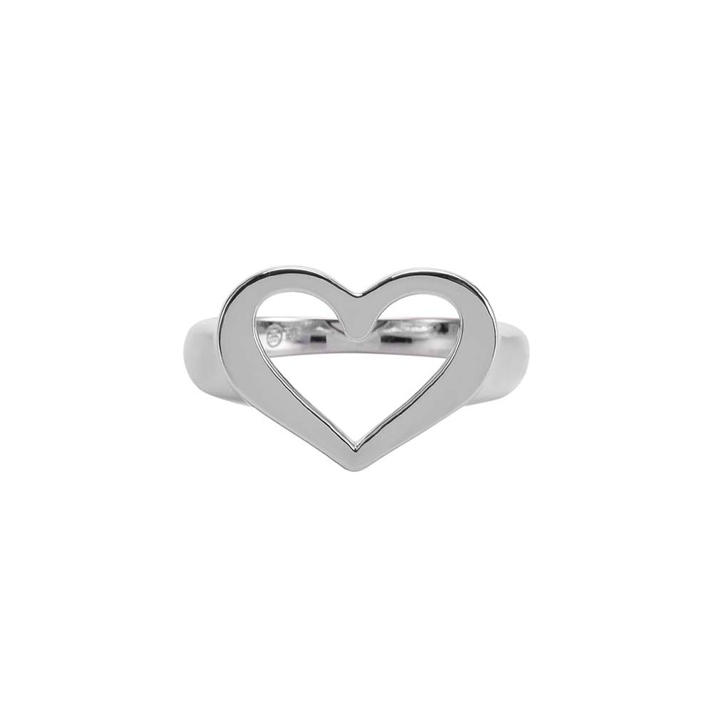 Bague argent rhodié cœur valentine