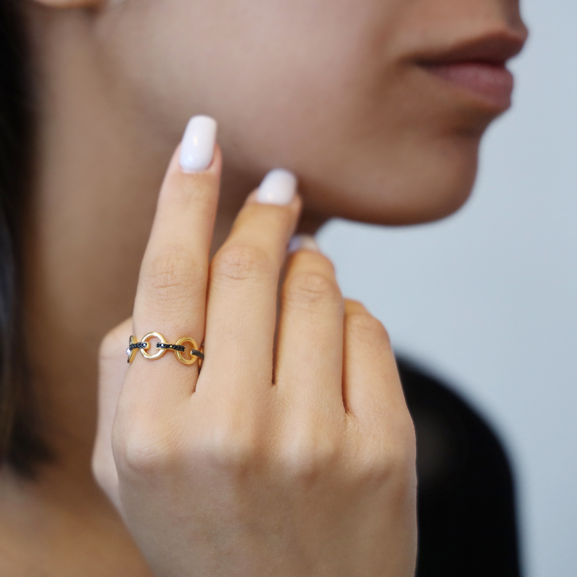 Bague argent doré elise zirconium blanc – Image 2