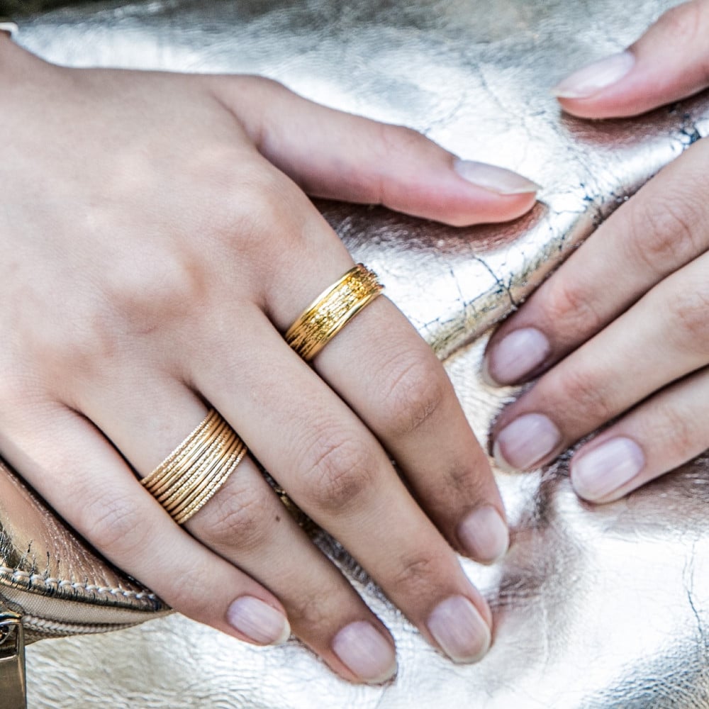 Alternative view of Bague semainier argent doré