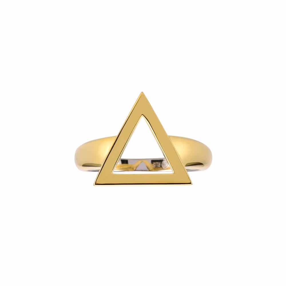Bague argent doré triangle tal