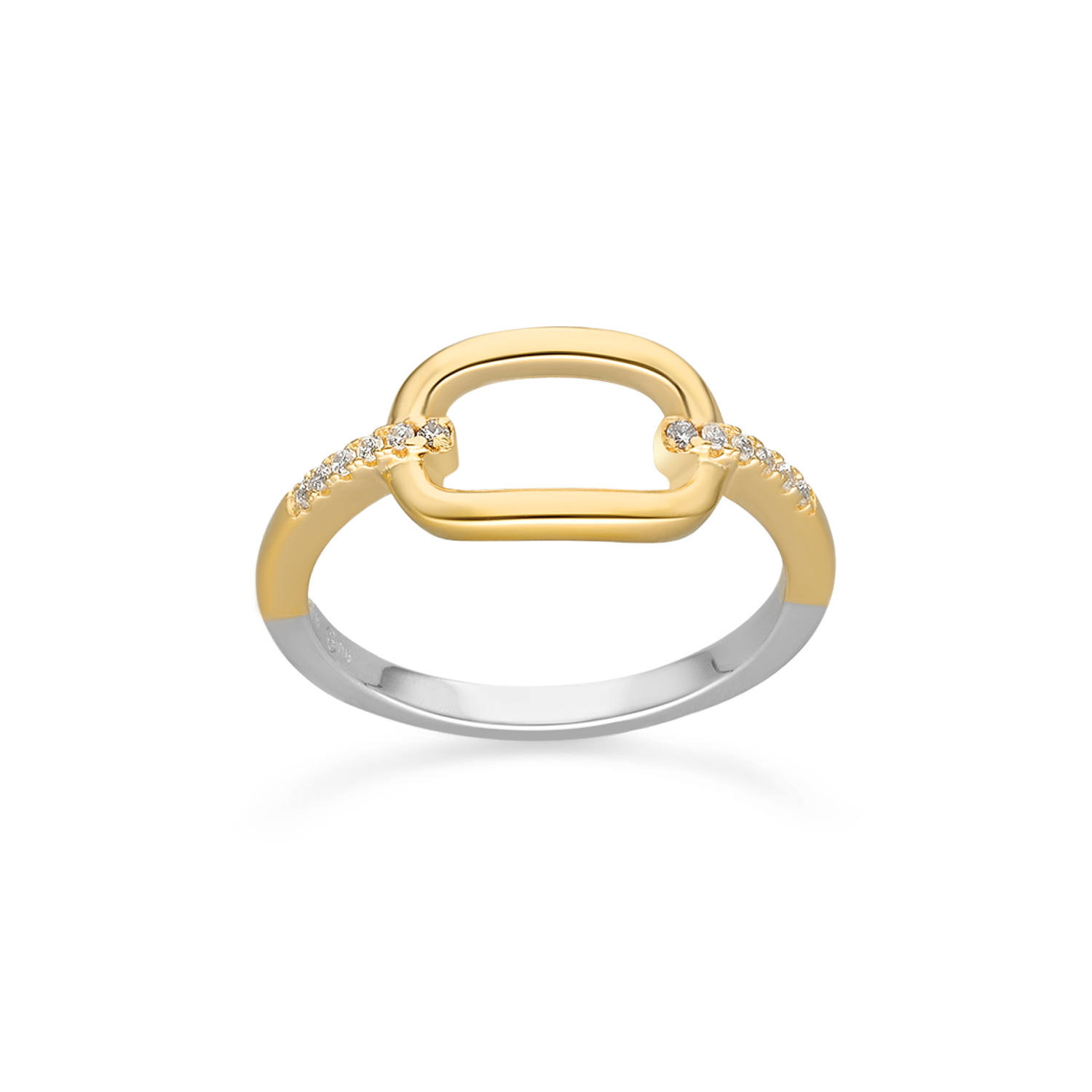 Bague argent doré simple olga zirconiums blanc