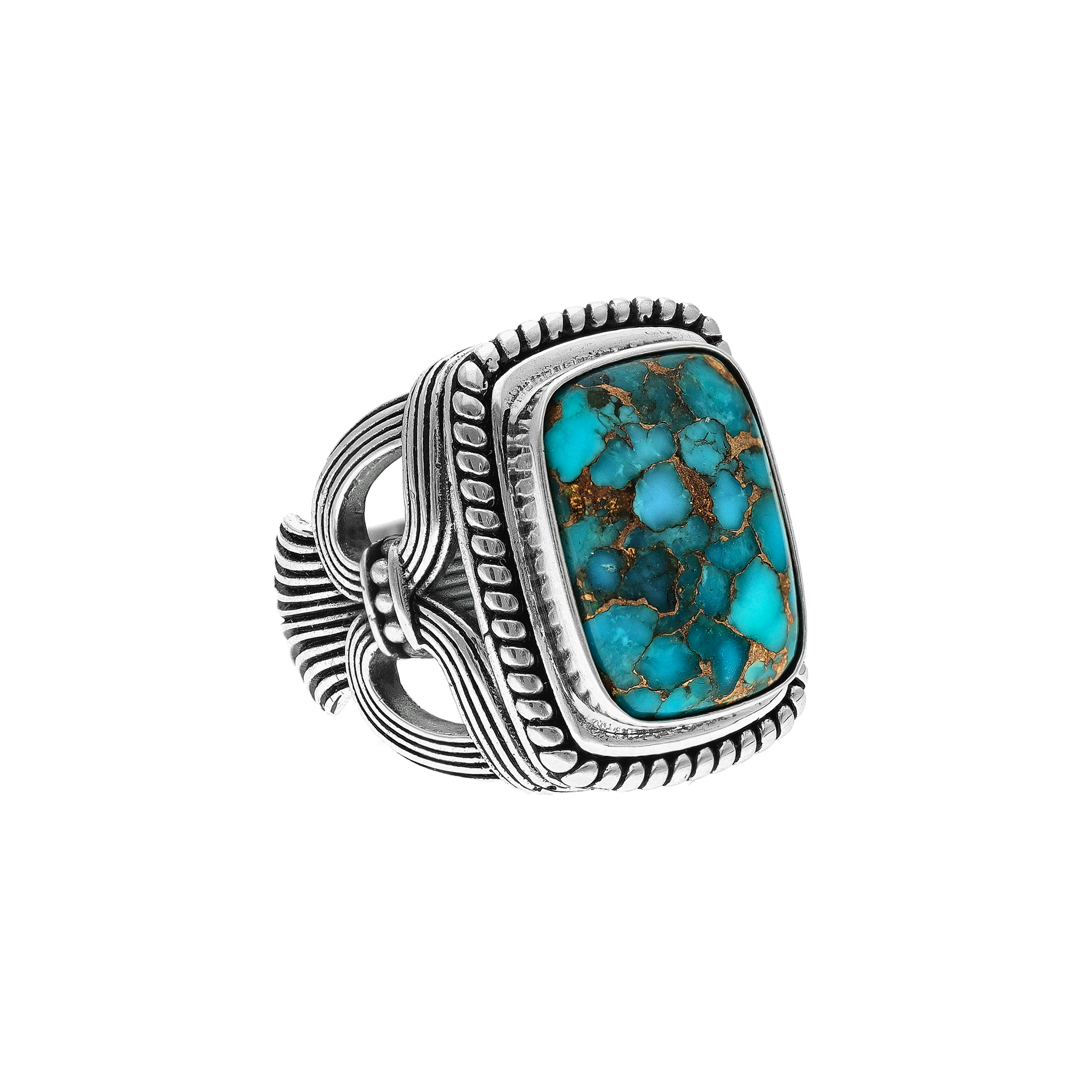 Bague argent homme temple pierre turquoise – Image 4