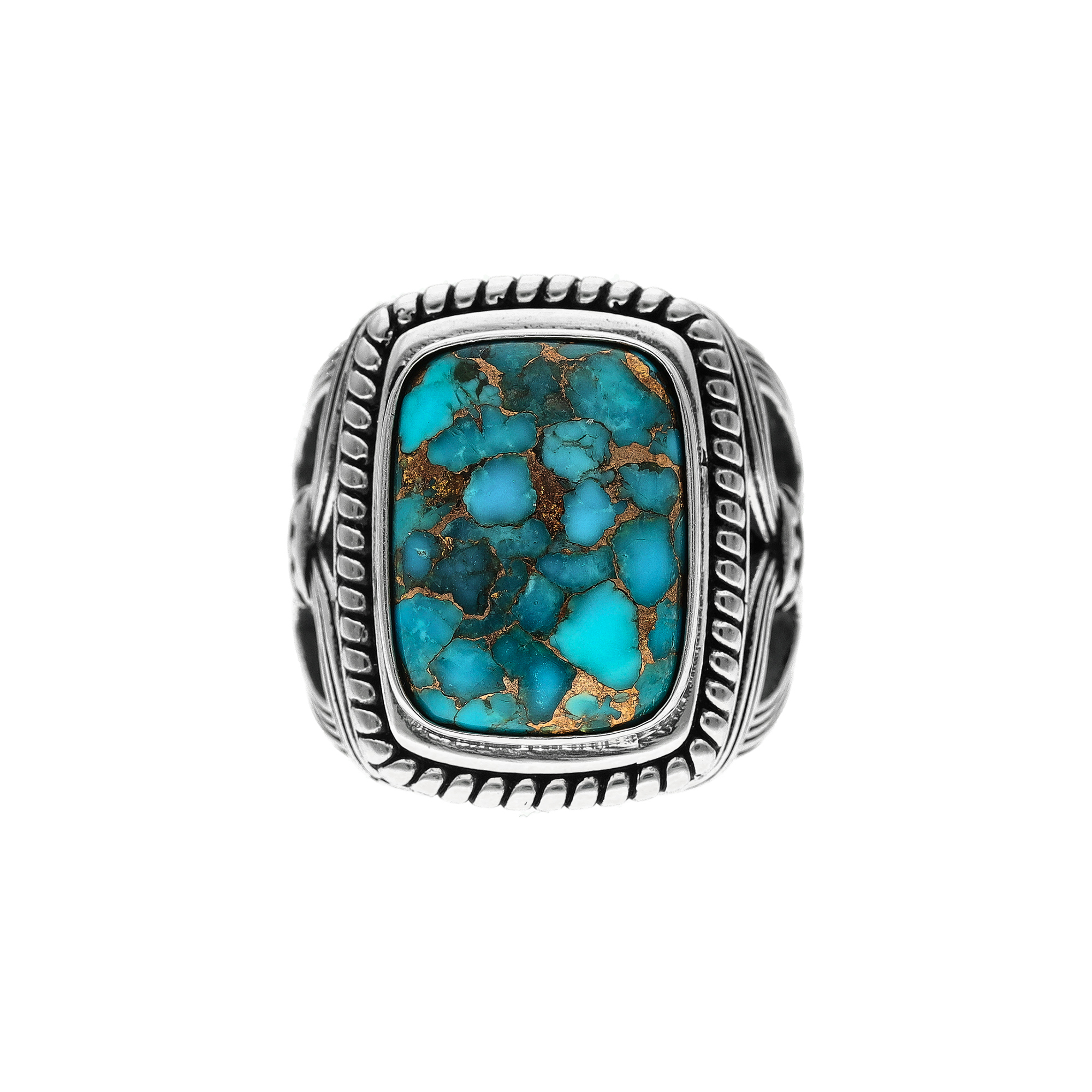 Bague argent homme temple pierre turquoise