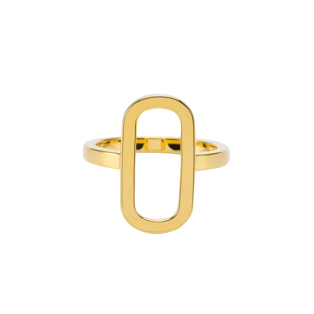 Bague argent ovale doré eva