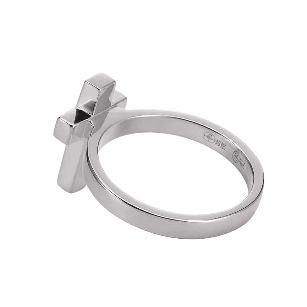 Bague argent rhodié croix marie – Image 4