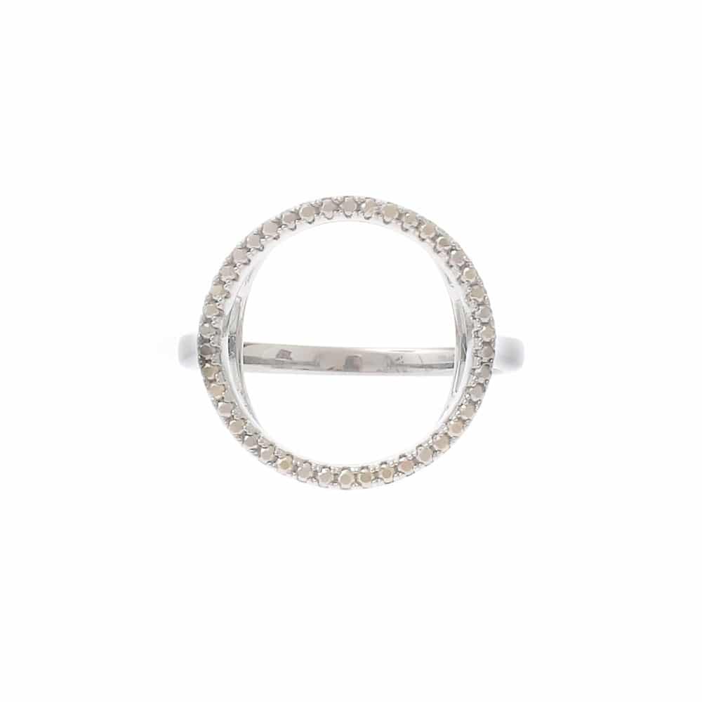 Bague argent ronde zirconium blanc