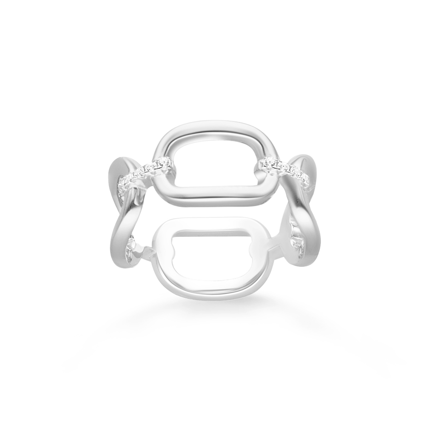 Bague argent zirconium blanc olga quatre anneaux