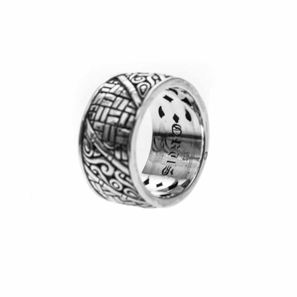 Bague bambou argent homme – Image 3