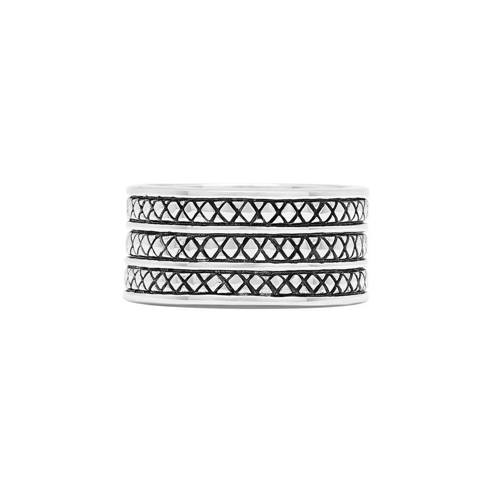 Bague en argent anneaux large ethnique pour homme