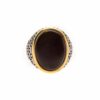 Bague homme argent dore onyx œil noir