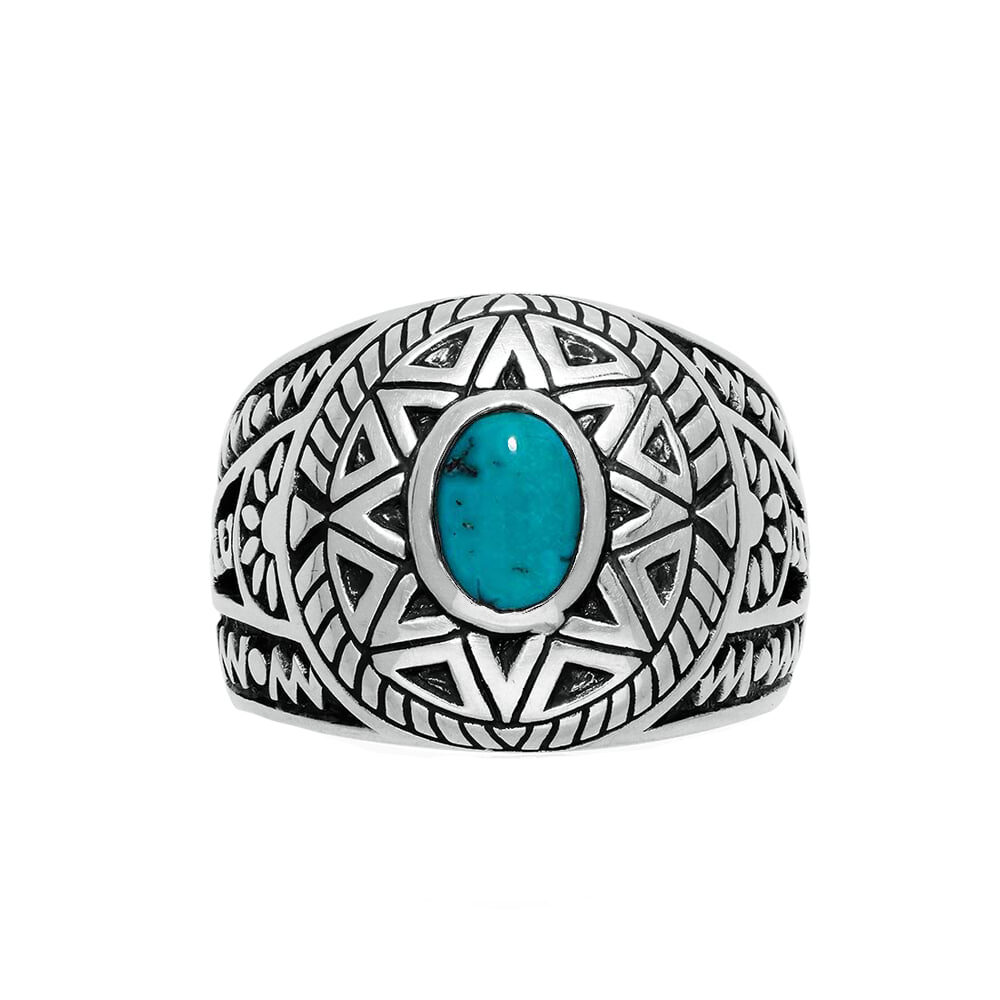Bague homme argent ethnique turquoise