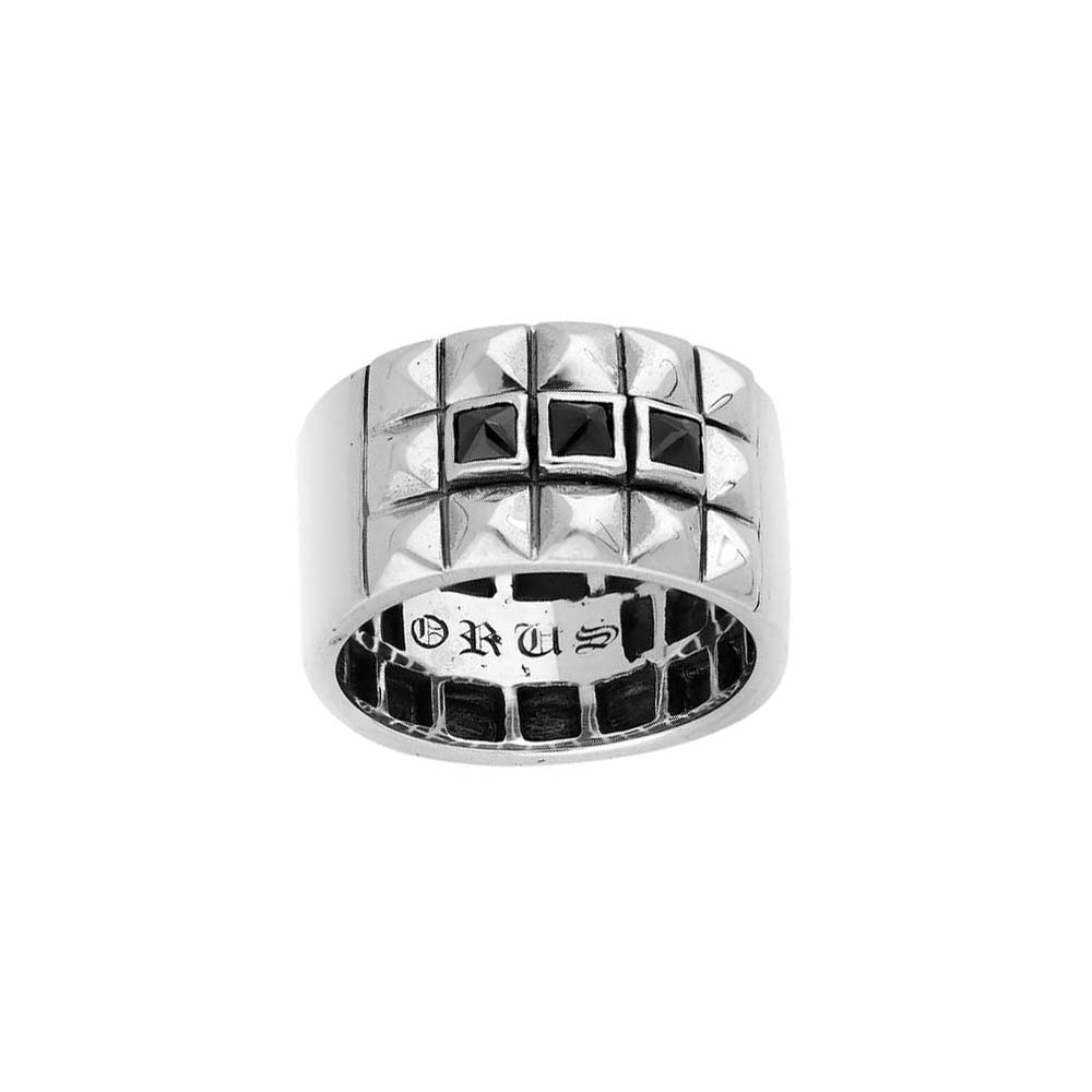 Bague homme argent punk et pierres