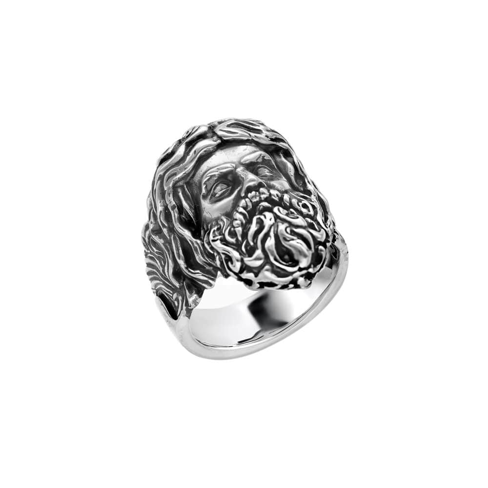 Alternative view of Bague homme argent dieu mythologie