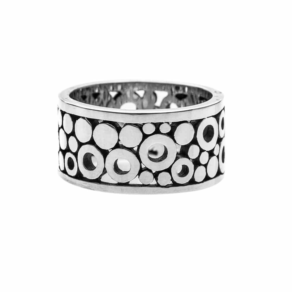 Bague homme cercles argent – Image 3