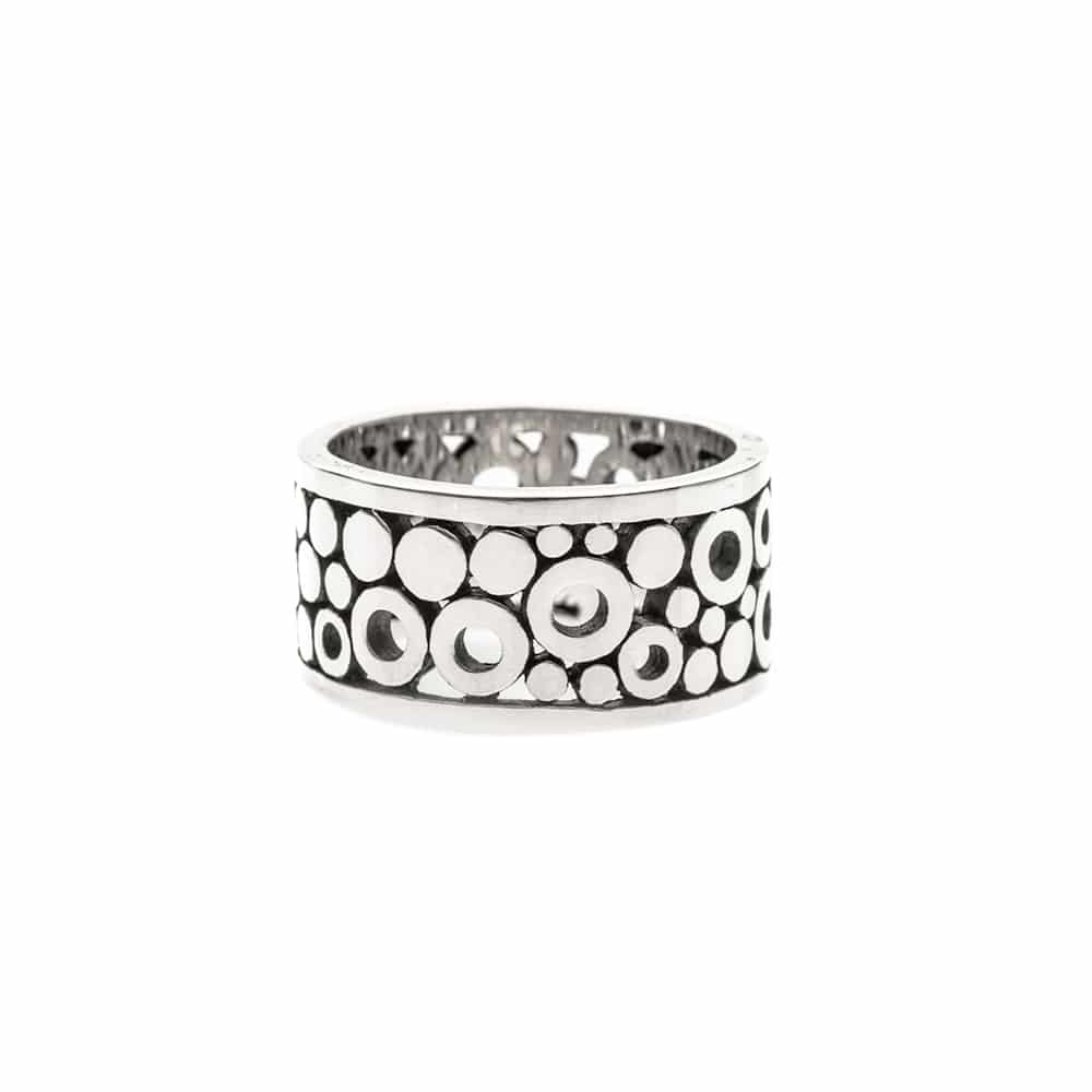 Bague homme cercles argent