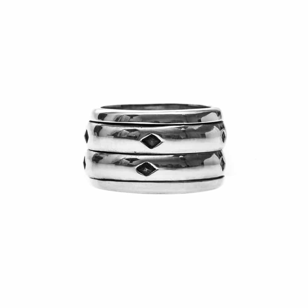 Bague homme double anneaux argent