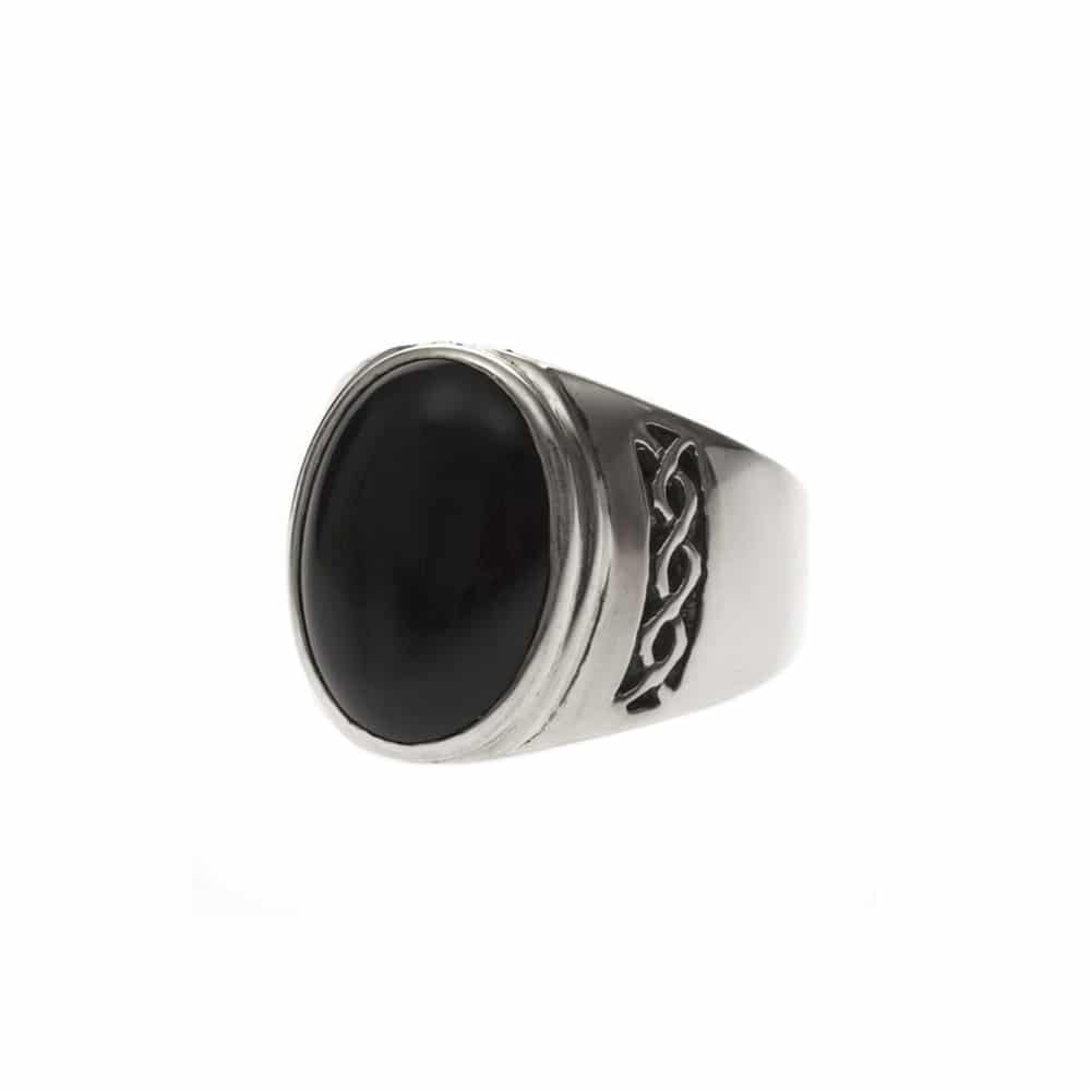 Alternative view of Bague homme onyx massive argent