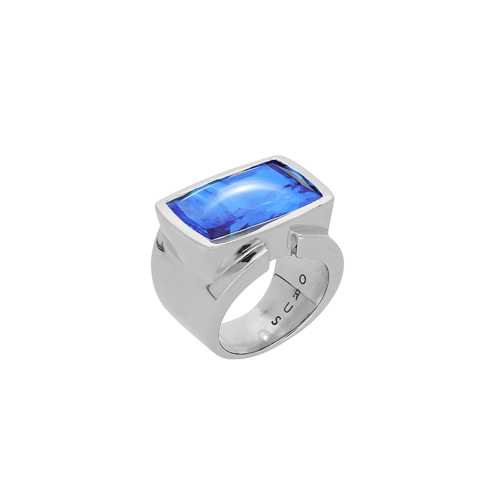 Bague isis argent pierre quartz bleu