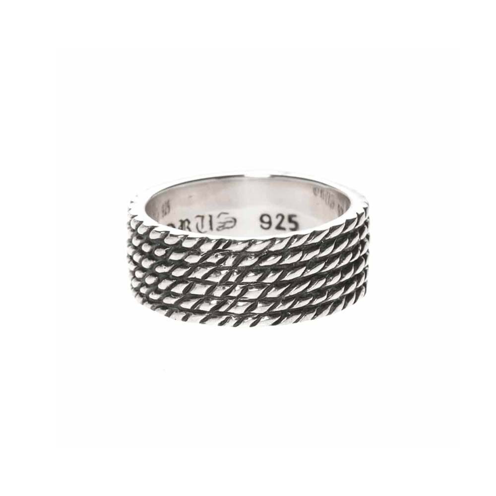 Bague jonc écailles argent homme