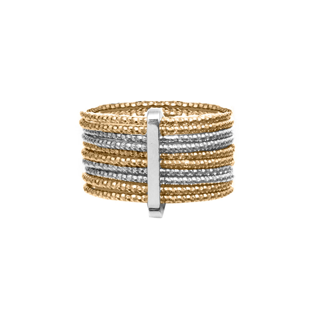 Bague semainier argent doré rhodié