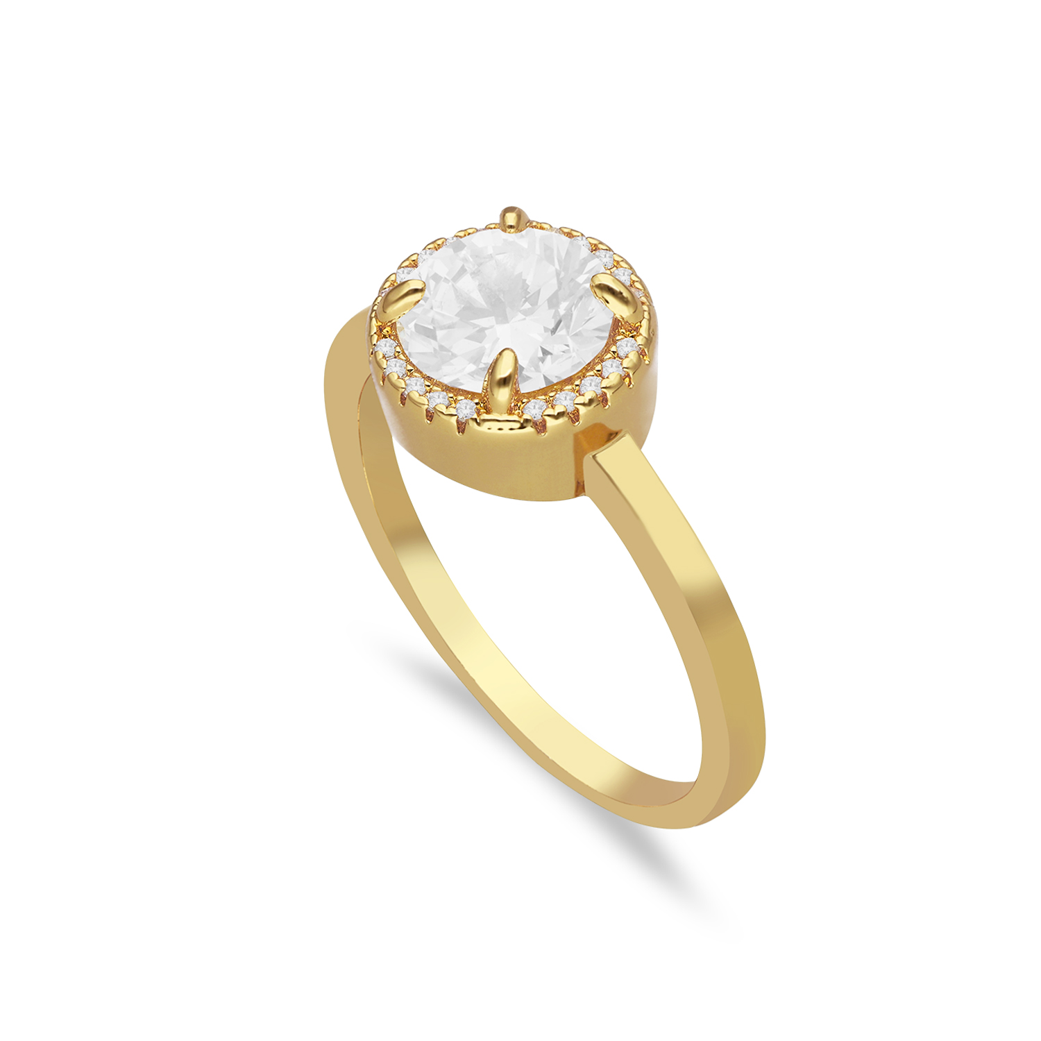 Bague solitaire dorée – Image 2