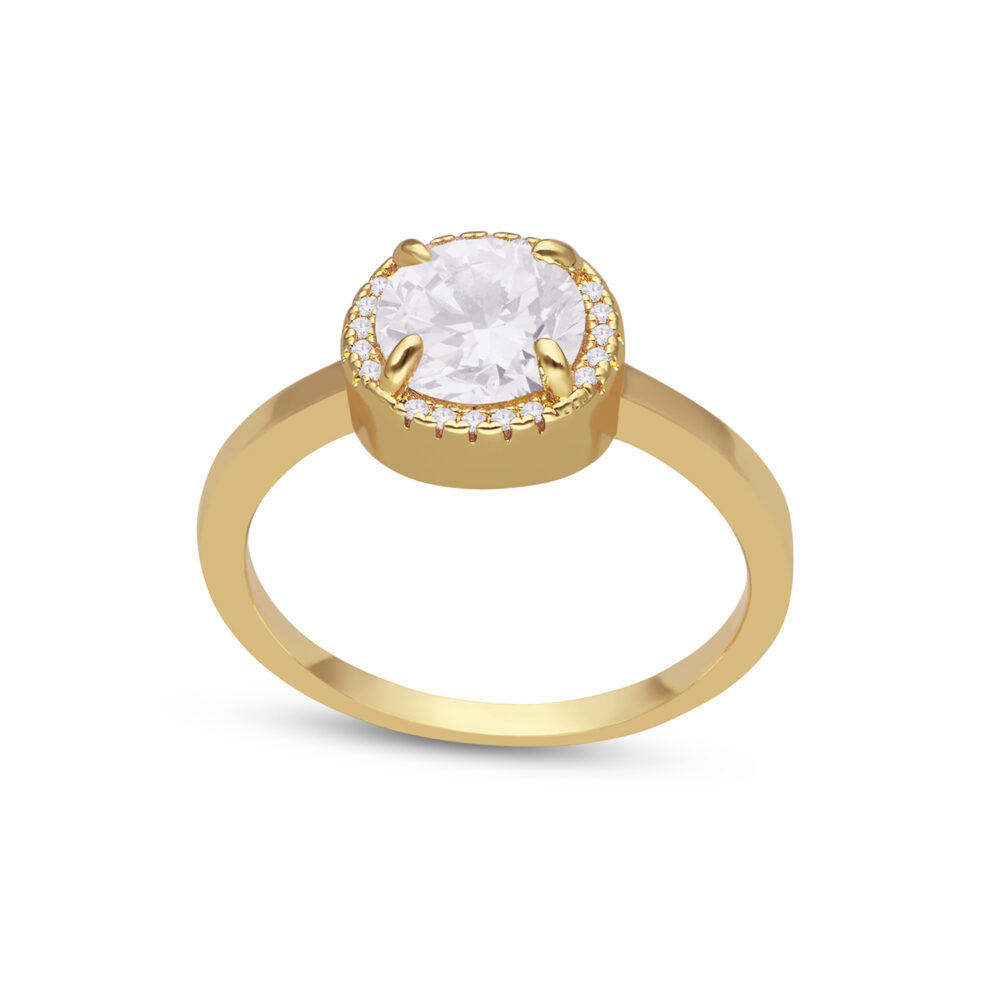 Bague solitaire dorée