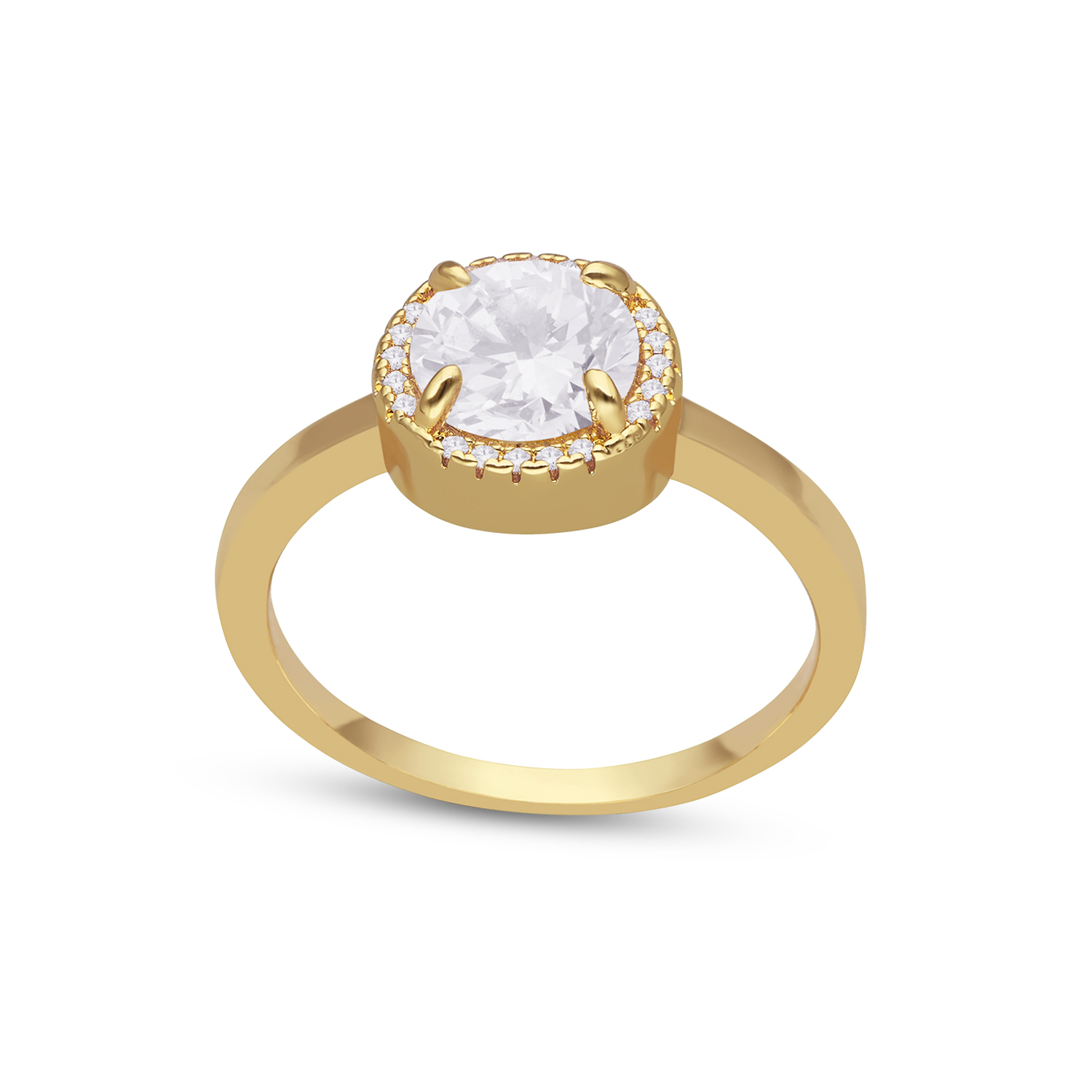 Bague solitaire dorée