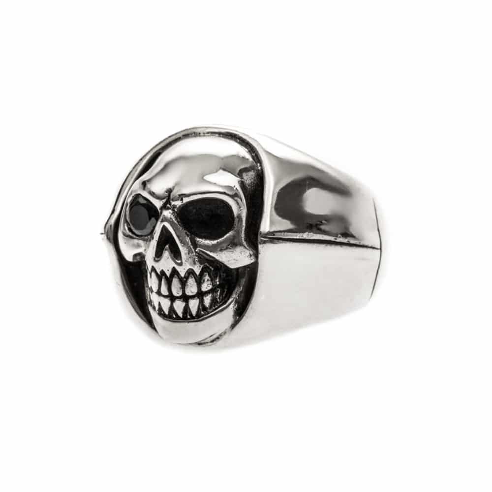Alternative view of Bague homme tête de mort argent little skull