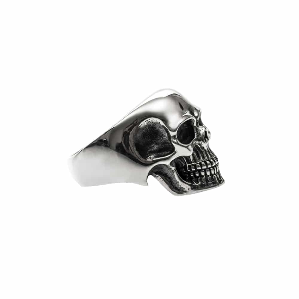 Alternative view of Bague homme tête de mort pure skull argent