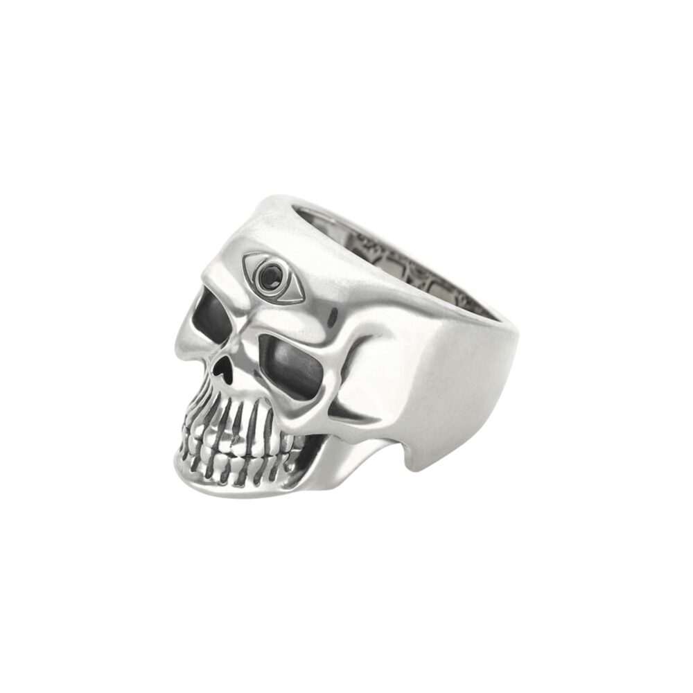 Alternative view of Bague tête de mort pure skull cyclope argent