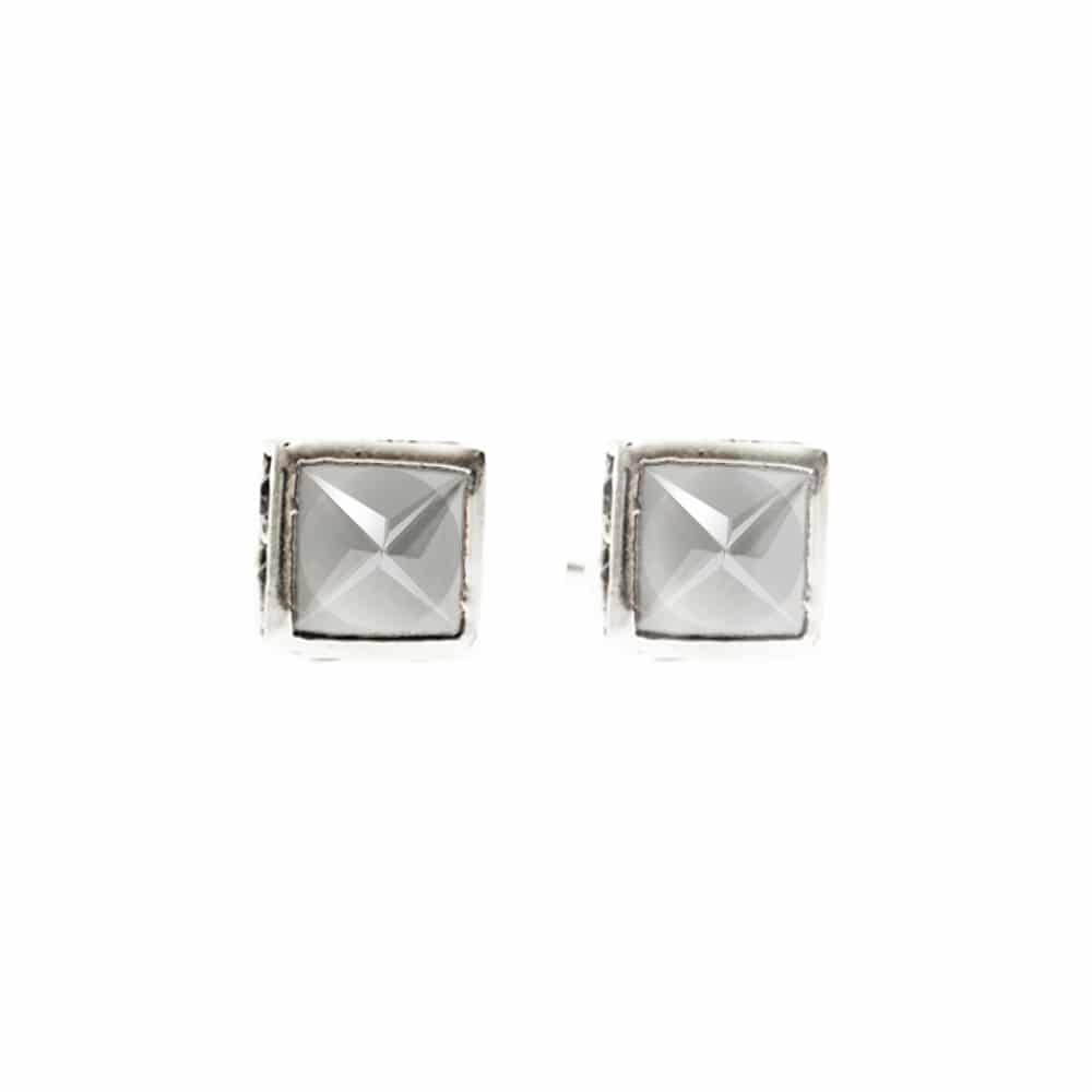 Boucles d’oreilles argent classy pierre blanche
