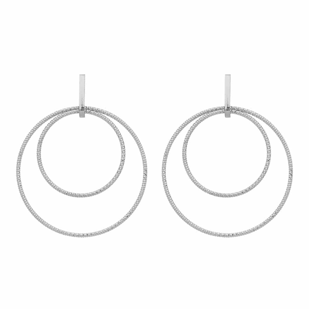 Boucles d'oreilles argent rhodié diamanté greta
