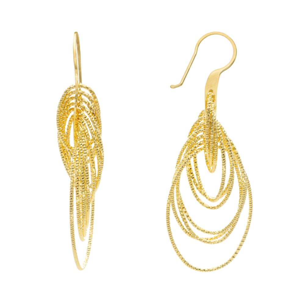 Boucles d'oreilles argent doré diamanté saturne
