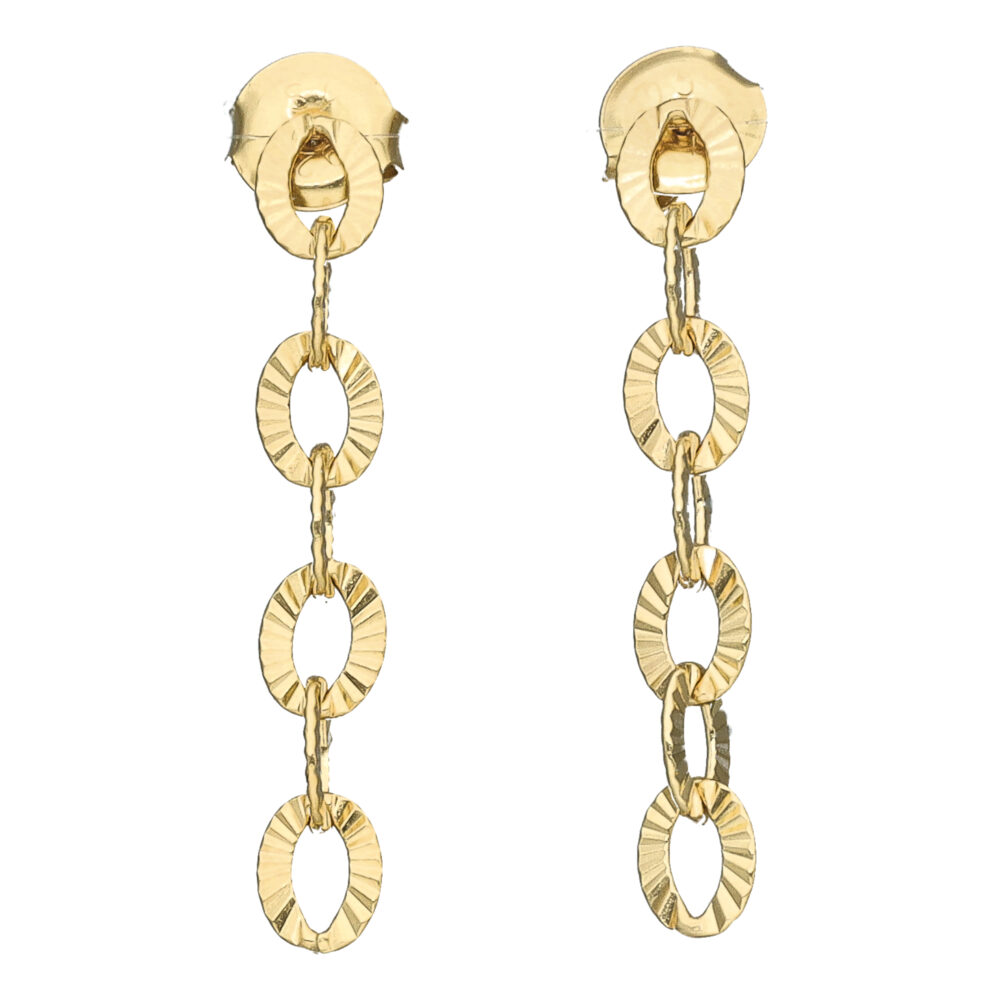 Boucles d oreilles argent doré maillons diamantés