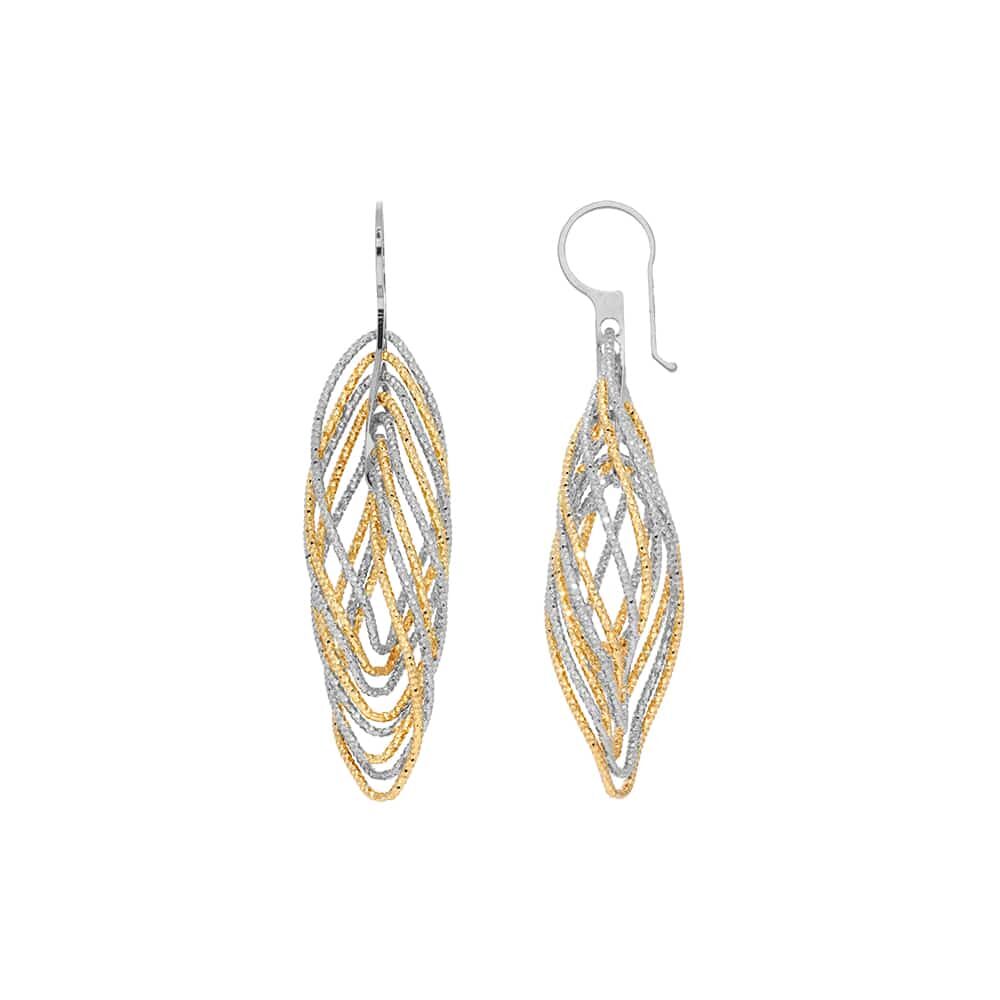 Boucles d'oreilles argent  diamanté doré rhodié allégro