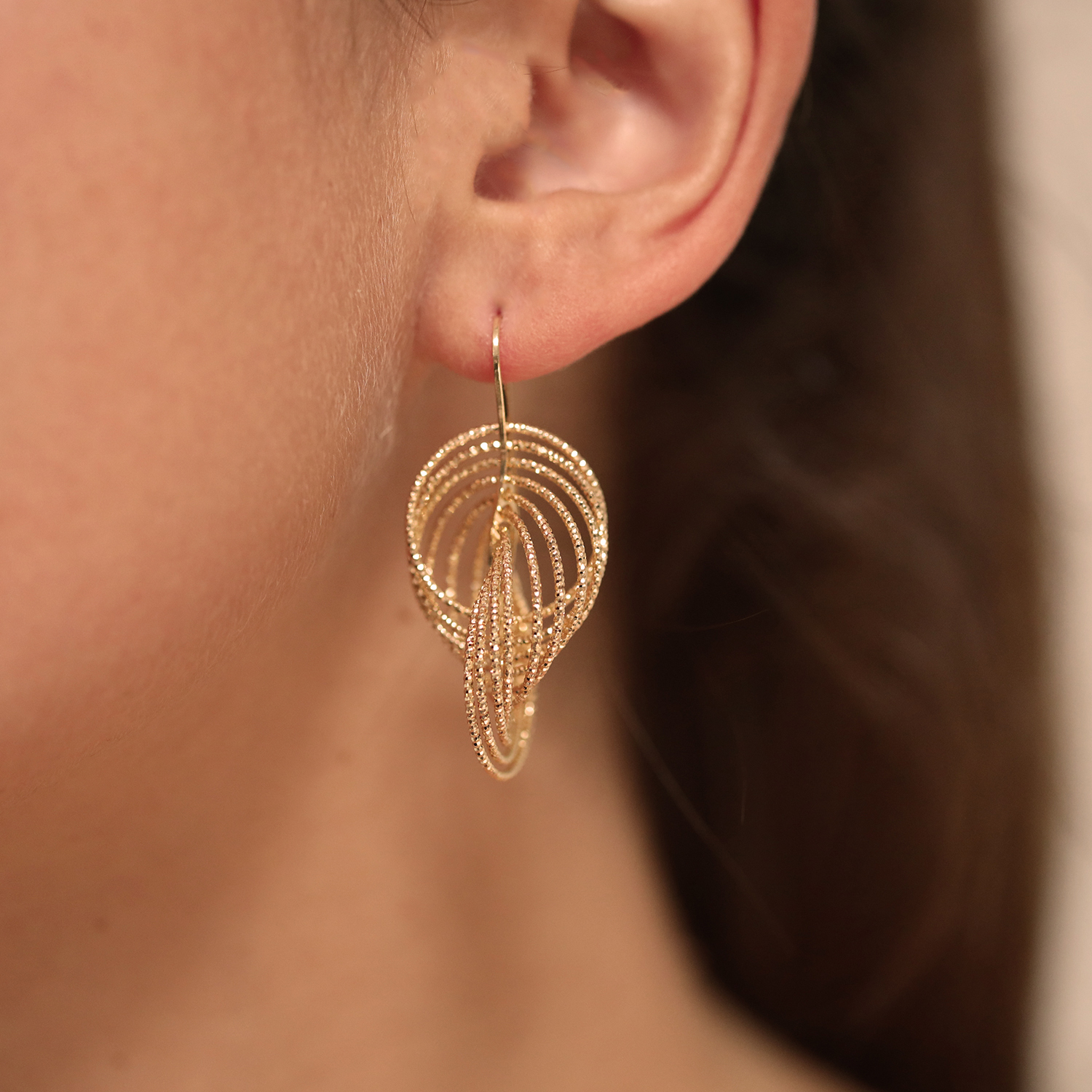 Boucles d'oreilles argent doré spirales vertigo – Image 3