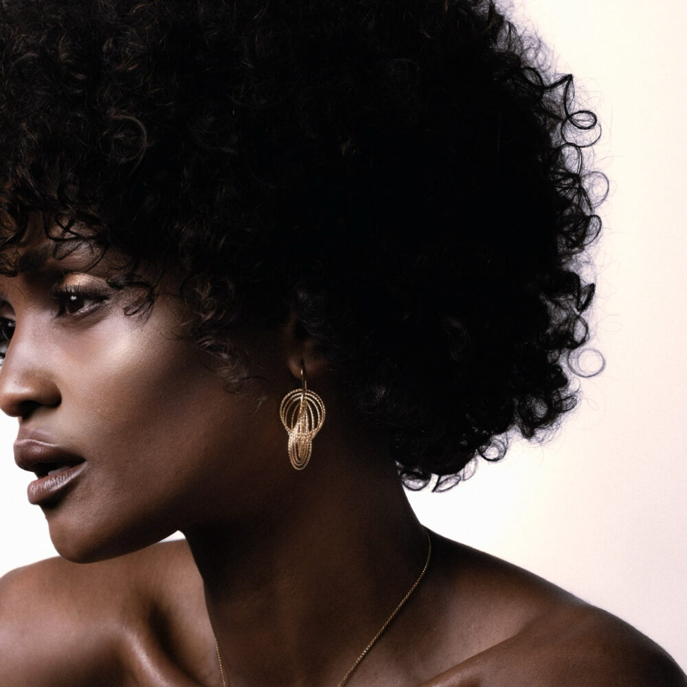 Alternative view of Boucles d'oreilles argent doré spirales vertigo