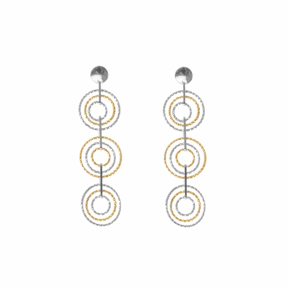 Boucles d'oreilles argent rhodié doré diamanté beatrice