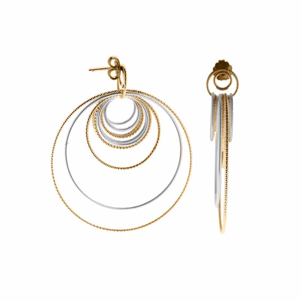 Boucles d'oreilles argent rhodié doré diamanté Chiara