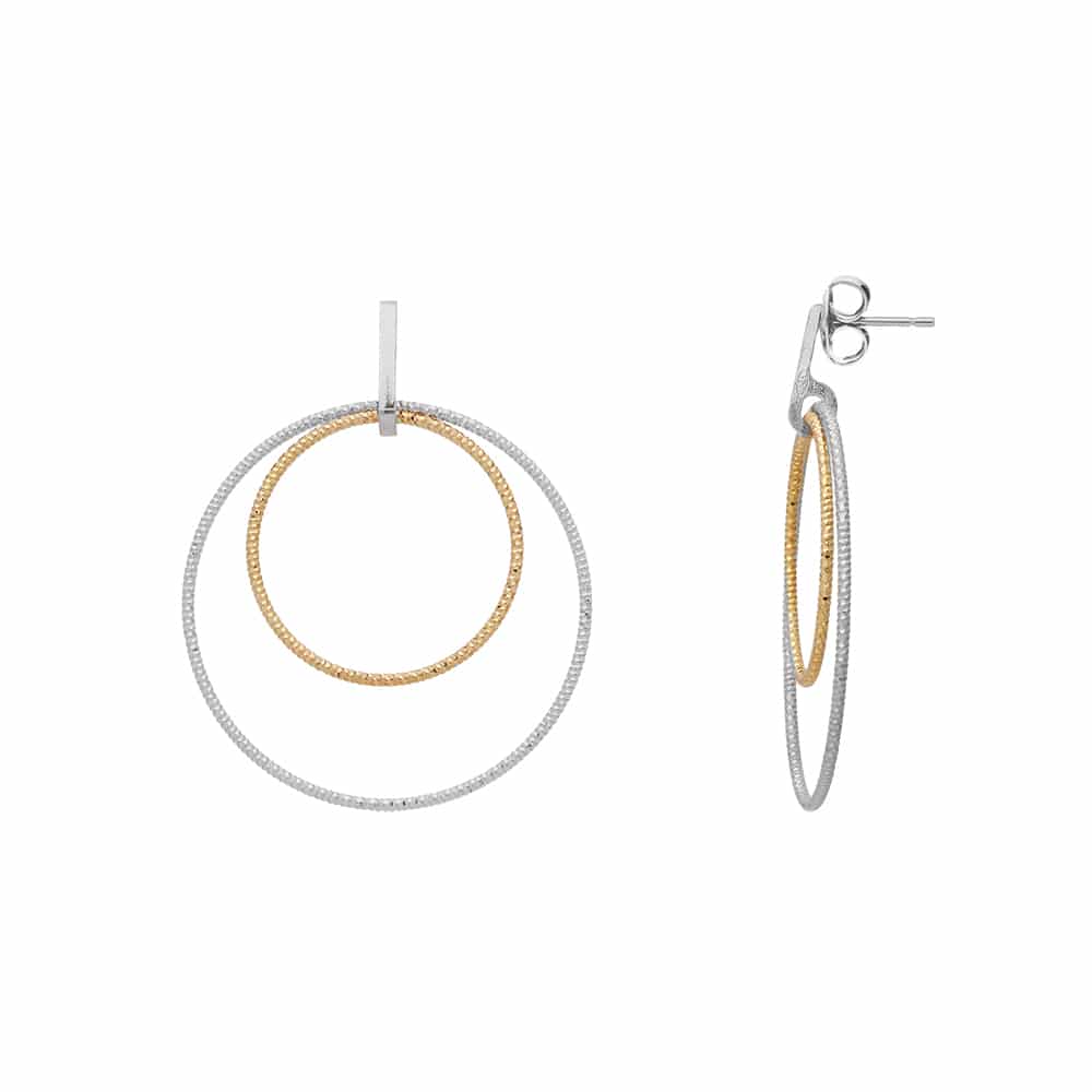 Boucles d'oreilles argent rhodié doré diamanté greta – Image 2