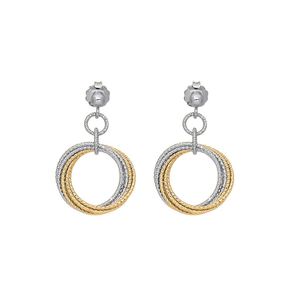 Boucles d'oreilles argent rhodié doré diana