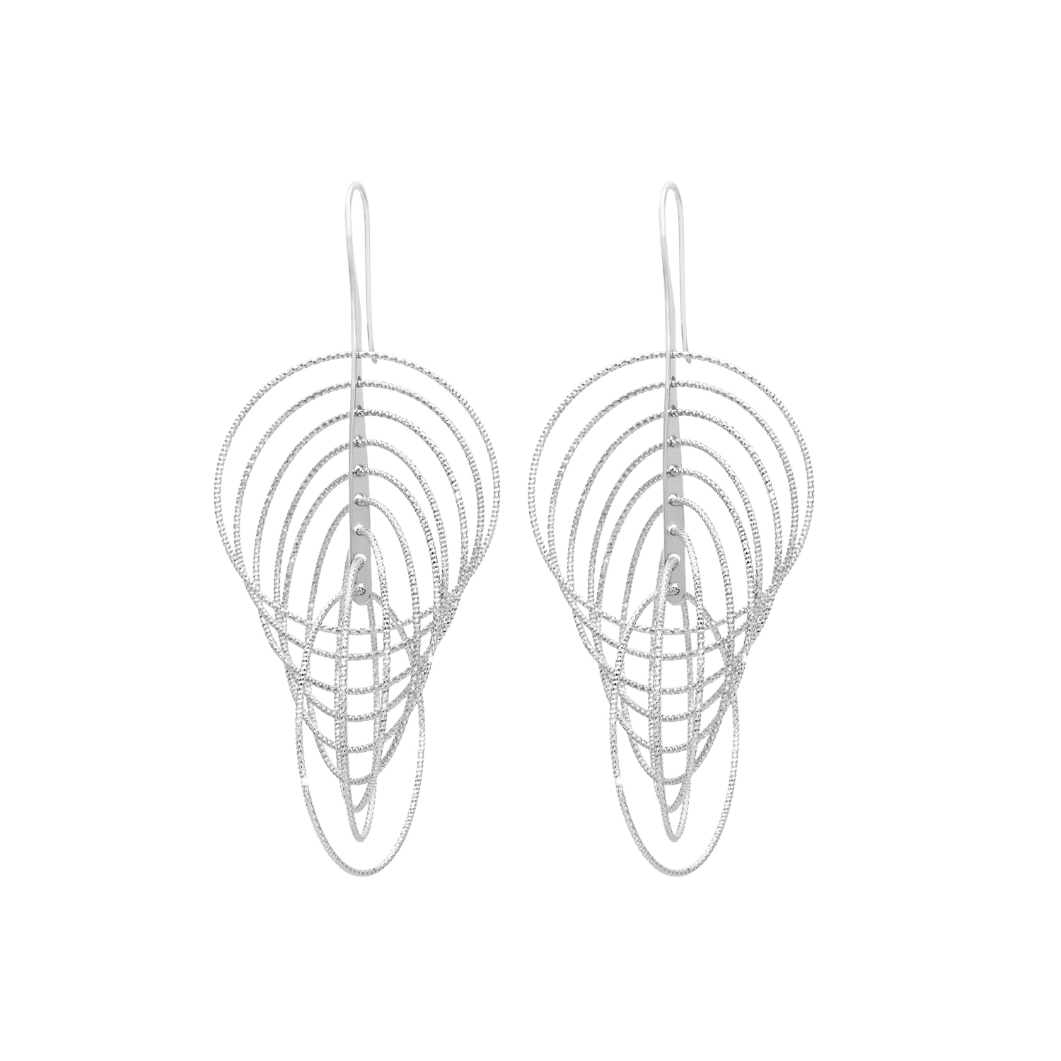 Boucles d'oreilles argent rhodié spirales