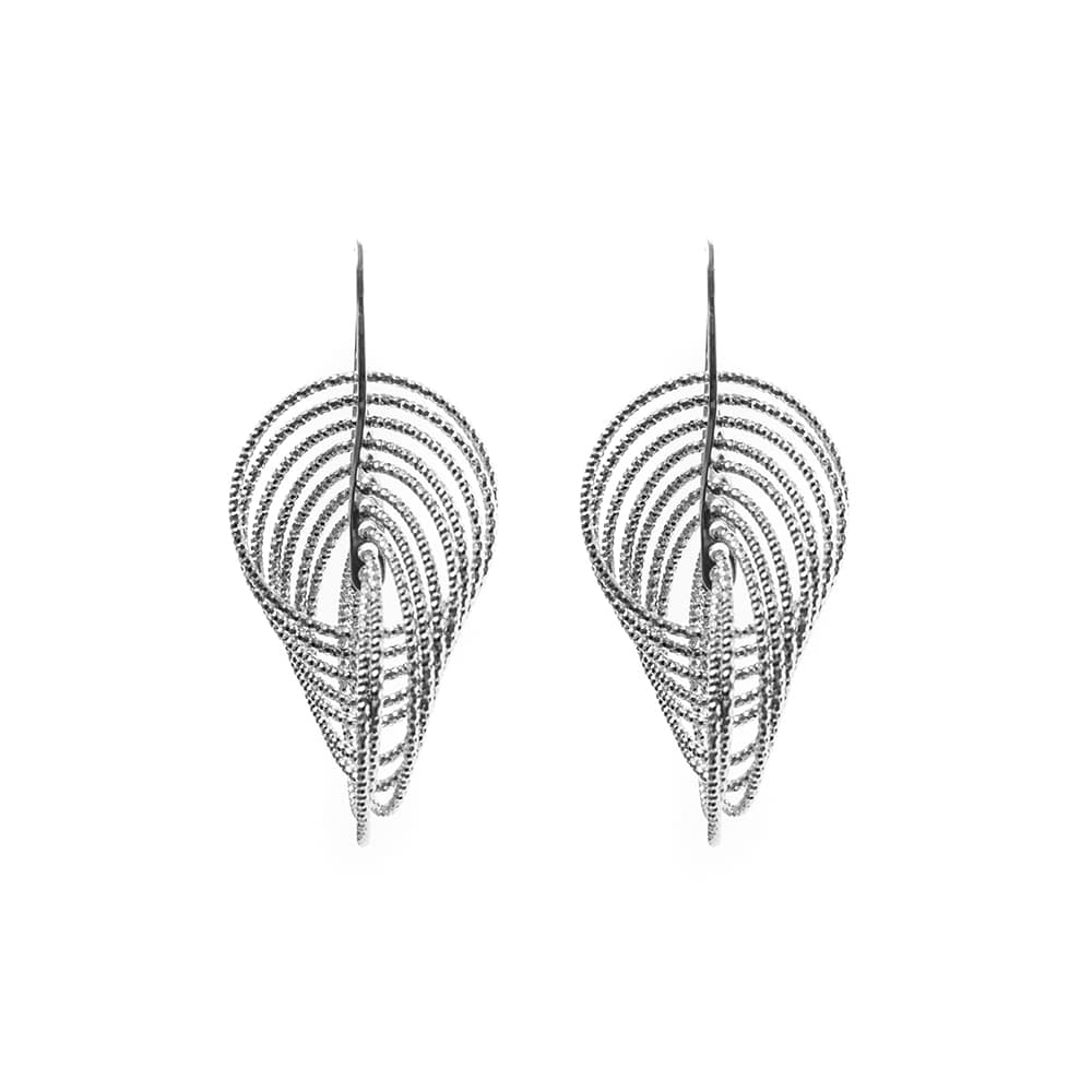 Boucles d'oreilles argent rhodié spirales vertigo