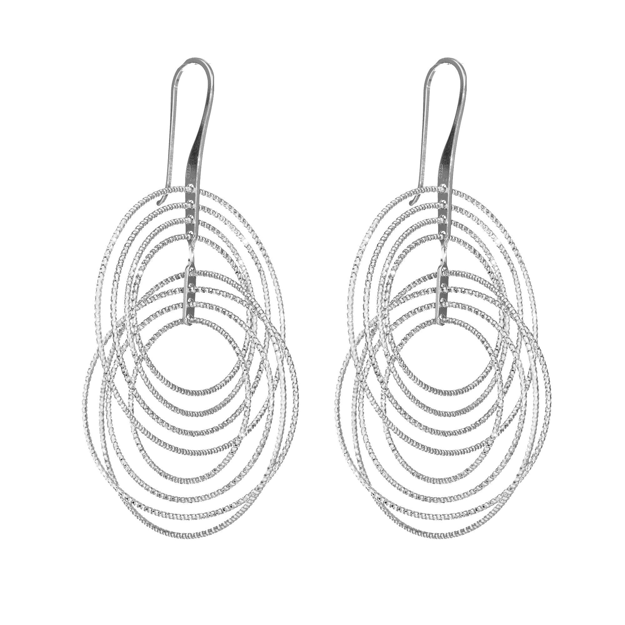 Boucles d'oreilles argent rondes spirales
