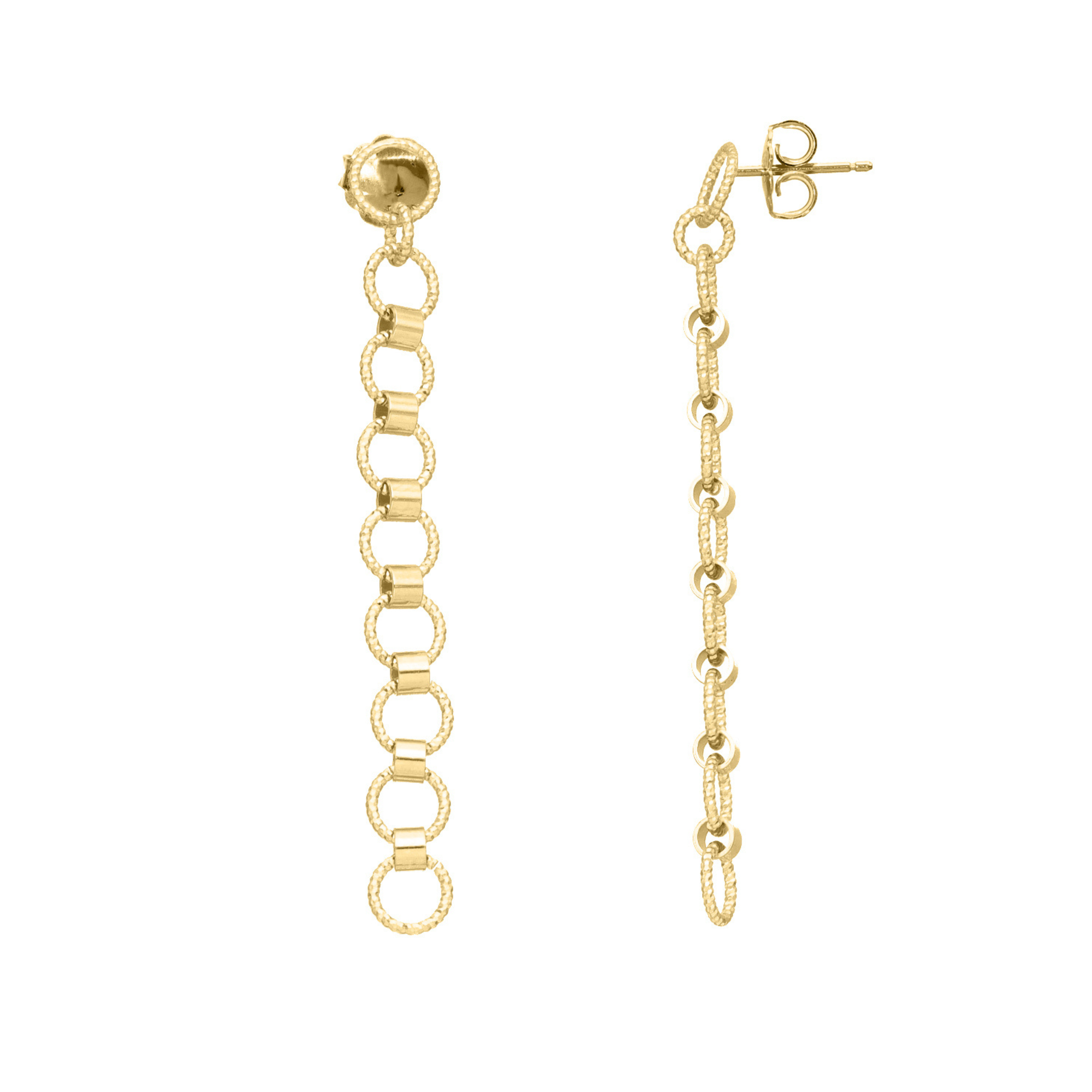 Boucles d'oreilles en argent doré diamanté moderne